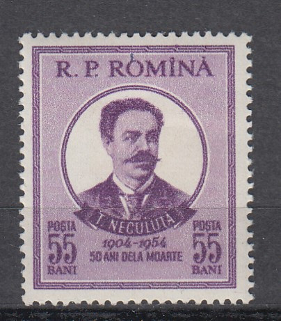 ROMANIA 1954 LP 375 - 50 ANI MOARTEA POETULUI T. NECULUTA MNH