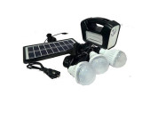 Kit camping cu panou solar fotovoltaic cu 3 becuri LED