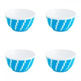 Set boluri, 4 piese, 350 ml, Plastic, Albastru turcoaz