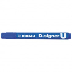 Set 10 Markere Permanente DONAU D-Singer U, Varf Rotund, Scriere 2-4 mm, Albastru, Marker Permanent, Accesorii Birou, Instrumente de Scris