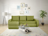 Coltar extensibil reversibil Siena Lime 243x141x81 cm cu lada de depozitare