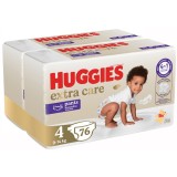 Pachet Scutece chilotel Huggies Extra Care 4, 9-14 kg, 76 buc