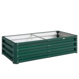 Outsunny Pat de Gradina Galvanizat Inaltat pentru Cultivare Legume Flori Plante Aromatice Cutie de Plantare Metalica Verde 120x90x30cm | Aosom Romania