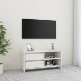 vidaXL Comodă TV, alb, 80x31x39 cm, lemn masiv de pin