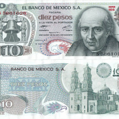 1977 ( 18 II ) , 10 pesos ( P-63i.2 ) - Mexic - stare aUNC