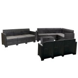 Set de mobilier de grădină de colț Nero V cu 11 locuri, grafit