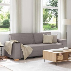 vidaXL Canapea cu 3 locuri, gri taupe, 180 cm, material textil