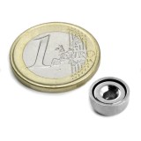 Magnet neodim oala &Oslash;10 mm, cu gaura ingropata, putere 1,3 kg