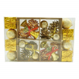 Set de 24 ornamente de brad, Flippy, de tip Glob, Multicolor, din polistiren, cu finisaj sclipitor , cutie 5 cm adancime x 29 cm lungime x 19 cm inalt