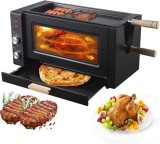 Cumpara ieftin Cuptor 3 in 1, pentru grill, copt, pizza, capacitate 25L, putere 3000W, temperatura reglabila 0&ndash;230 ℃, temporizator, multiple functii, negru