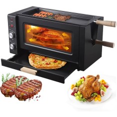 Cuptor 3 in 1, pentru grill, copt, pizza, capacitate 25L, putere 3000W, temperatura reglabila 0&ndash;230 ℃, temporizator, multiple functii, negru