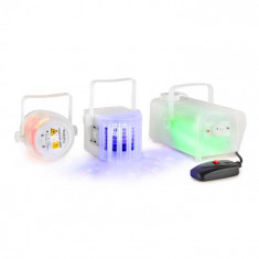 Ibiza CLEAR-PACK, set de efecte de iluminare, FIREFLY LASER, Derby LED, aparat de cea?a, 400W foto