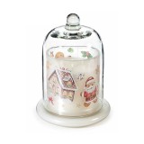 Lumanare parfumata Craciun in borcan sticla, cutie cadou aroma Chihlimbar si Ghimbir cm 9,5 x 9,5 x 13,5 H