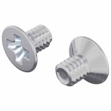 vidaXL Șuruburi cu cap &icirc;ngropat 2 pcs Argintiu M4 x 6 mm Oțel 864481