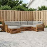 vidaXL Set de canapele de exterior 6 pcs Natural și gri deschis 3383569