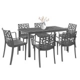 Set mobilier de grădină Nassau 6+1, grafit