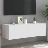 Gossi comoda tv de perete cu lumini led, alb, 100x35x31 cm
