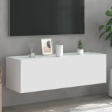 vidaXL Comodă TV de perete cu lumini LED, alb, 100x35x31 cm