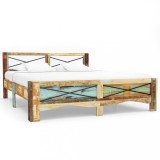 VidaXL Cadru de pat, 140 x 200 cm, lemn masiv reciclat