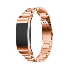 Curea metalica Edman 3Z pentru Fitbit Charge 2, Rose Gold