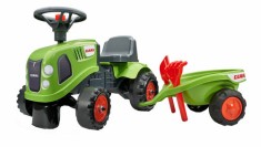 Tractoras fara pedale cu remorca Falk Claas Verde foto