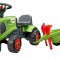 Tractoras fara pedale cu remorca Falk Claas Verde