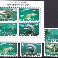 Samoa 1997 fauna marina delfini MI 860-63 + bl.62 MNH