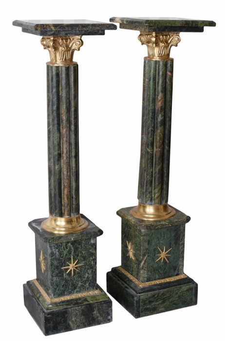 Set doua piedestaluri baroc din marmura BAR083