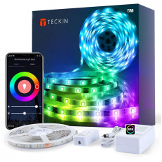 Banda LED Teckin SL02B, 5M RGB, Sincronizare Muzica, Smart, Wifi, Smart Life, Telecomanda, Alexa, Google Assistant foto