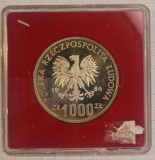 Polonia, 1000 Zloti, Argint, Proba, Hospital Center, Proof, comemorativa, rara