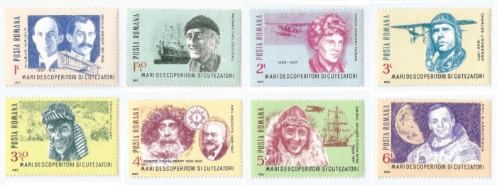 Rom&acirc;nia, LP 1148/1985, Mari descoperitori si cutezatori, MNH