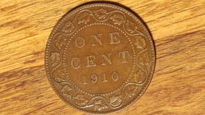 Canada - moneda de colectie bronz - 1 cent 1910 Edward VII - XF - superba ! foto