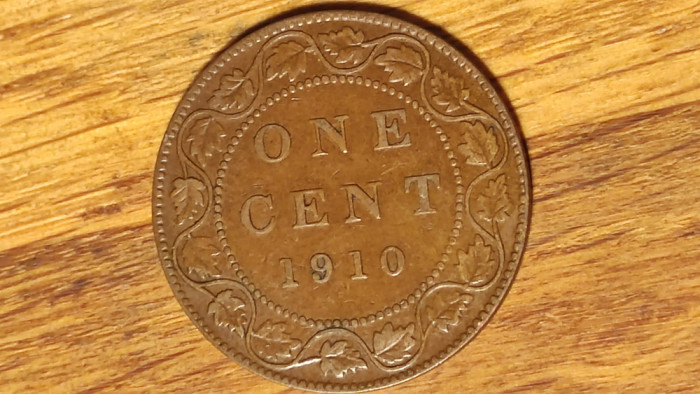 Canada - moneda de colectie bronz - 1 cent 1910 Edward VII - XF - superba !