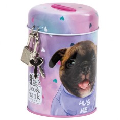Pusculita cu lacatel si cheie, multicolora cu catelus, pentru fetite, Kidea SKCF36
