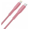 Cablu Date si Incarcare USB Type-C la Lightning UNIQ Flex, 3A, 1.2 m, Roz