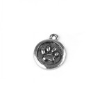 Pandantiv decorativ metalic, diametru 15 mm Labute platinum, Crisalida
