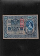 Austria Austro Ungaria 1919 (1902) supratipar 1000 coroane kronen seria26965
