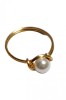 B145. Inel alb, fir metalic auriu din Gilt, Alb, 5.4 cm, 46 - 56, Inele fashion, RavariuArt
