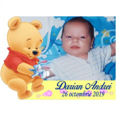 Marturii botez magnet contur Winnie the Pooh Handmade by Diana Puiu MCBW 1 foto