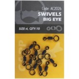 Vartej Orange Swivels Negru Mat Ochet Mare, No.4, 10buc/pac