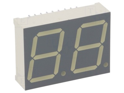 Afișaj LED 7 segmente verde 20mm, 2 digits foto