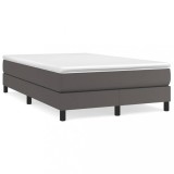 vidaXL Pat box spring cu saltea, gri, 120x190 cm, piele ecologică 3269675