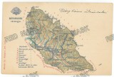 3547 - MAP, Maramures, Sighet, Ruspolyana ( Poienile de sub Munte ) Borsa, Baia Sprie Litho, Romania - old postcard - used - 1901, Circulata, Printata