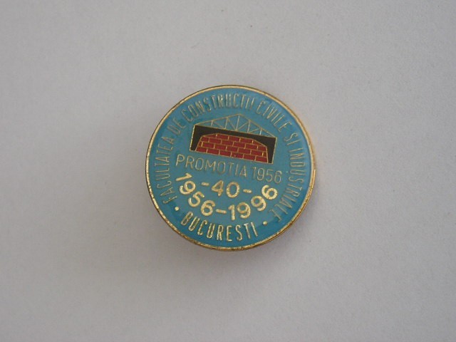 QW9 J 9 - Insigna tematica invatamant - Facultatea de constuctii - 1956 - 1996