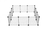 Tarc metalic pentru animale mici Nuxie, 30 cm inaltime, 90x90 cm, otel si plastic, negru