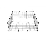 Tarc metalic pentru animale mici Nuxie, 30 cm inaltime, 90x90 cm, otel si plastic, negru