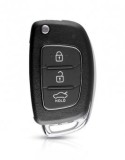 Set 2 bucati - Carcasa cheie Topautochei&amp;#174; compatibila cu Hyundai HB20 Santa Fe IX35 IX45 Accent I40 Solaris 3 butoane