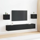 vidaXL Set de 6 piese pentru cabinet TV - montat pe perete, lemn de stejar negru