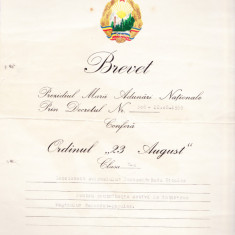 AMS# - BREVET ORDINUL 23 AUGUST CL. V, 1959