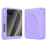 Husa pentru Samsung Galaxy Z Flip8, Magnetica, Textura Piele Ecologica, Lila